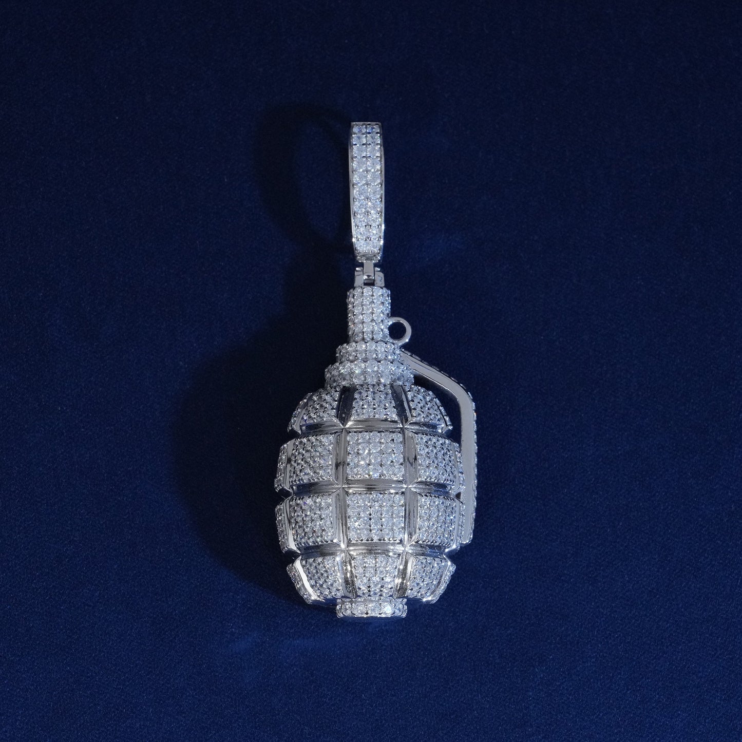 Moissanite Hand Grenade Pendant