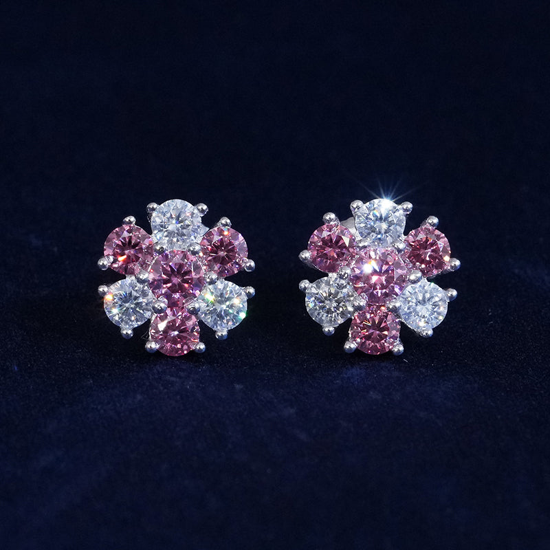 Moissanite 11MM Sparkling Flower Stud Earrings