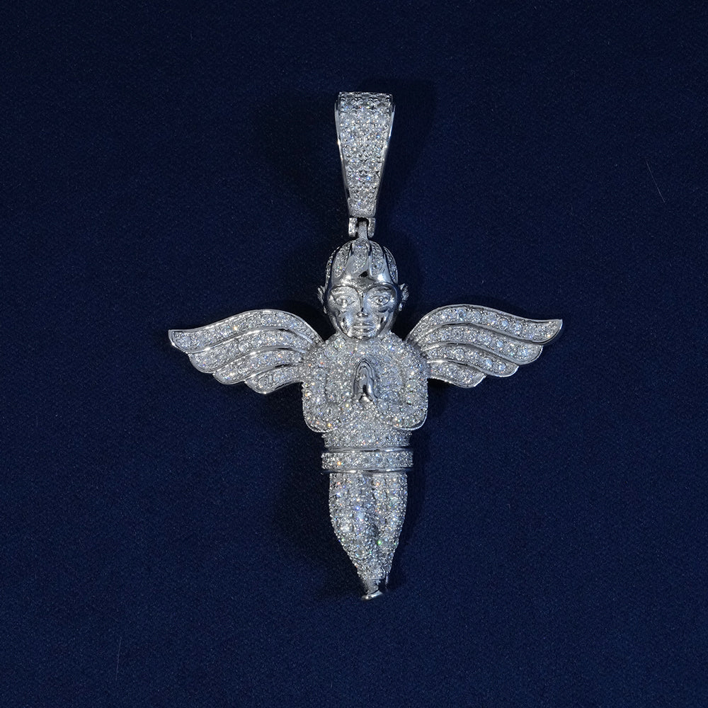 Moissanite Angel Wings Pendant