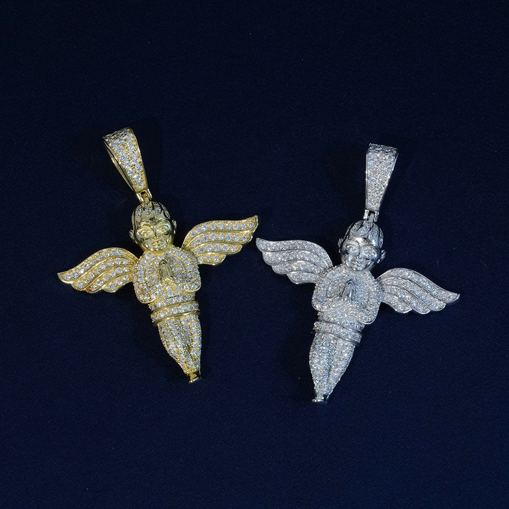 Moissanite Angel Wings Pendant