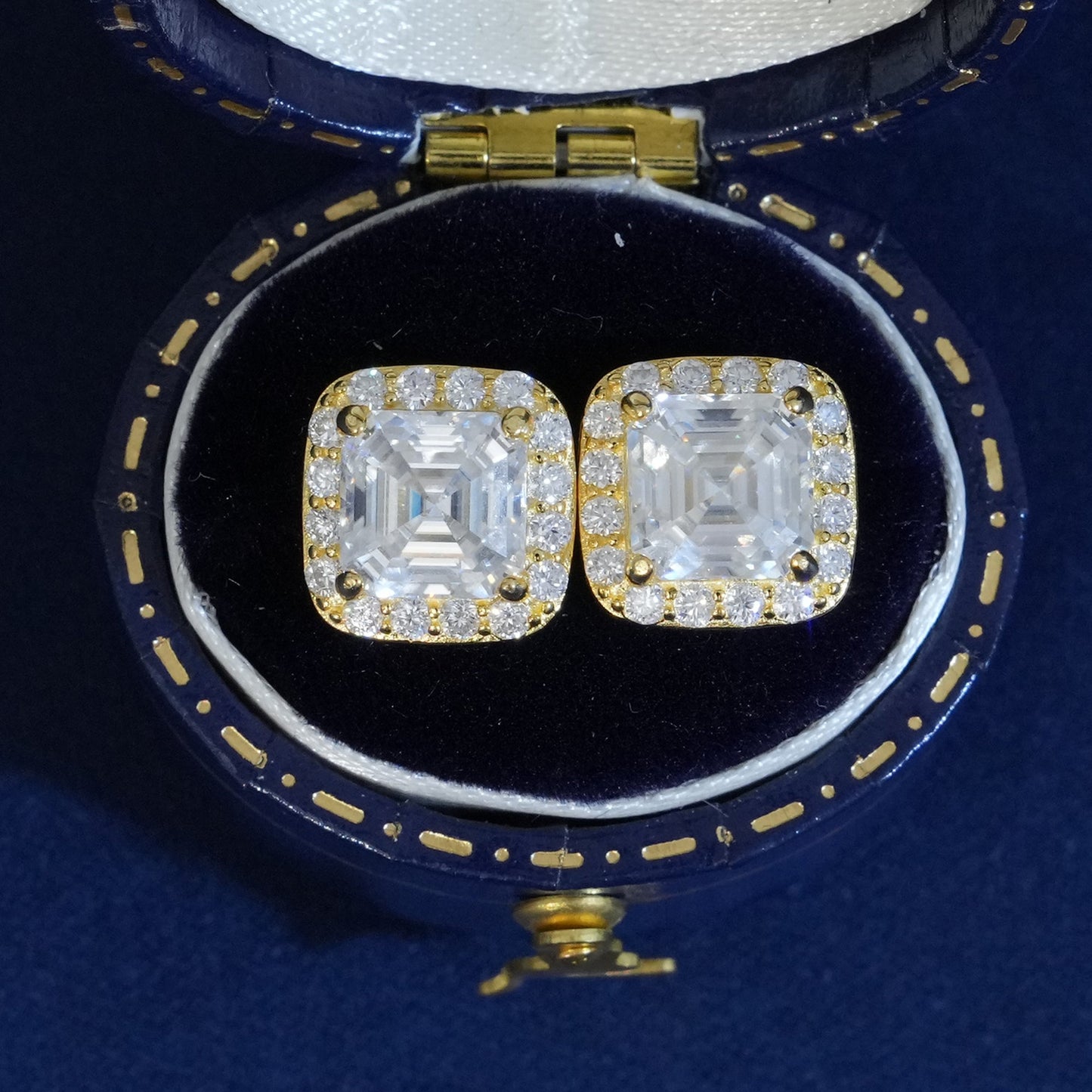 Moissanite Asscher Cut Earrings