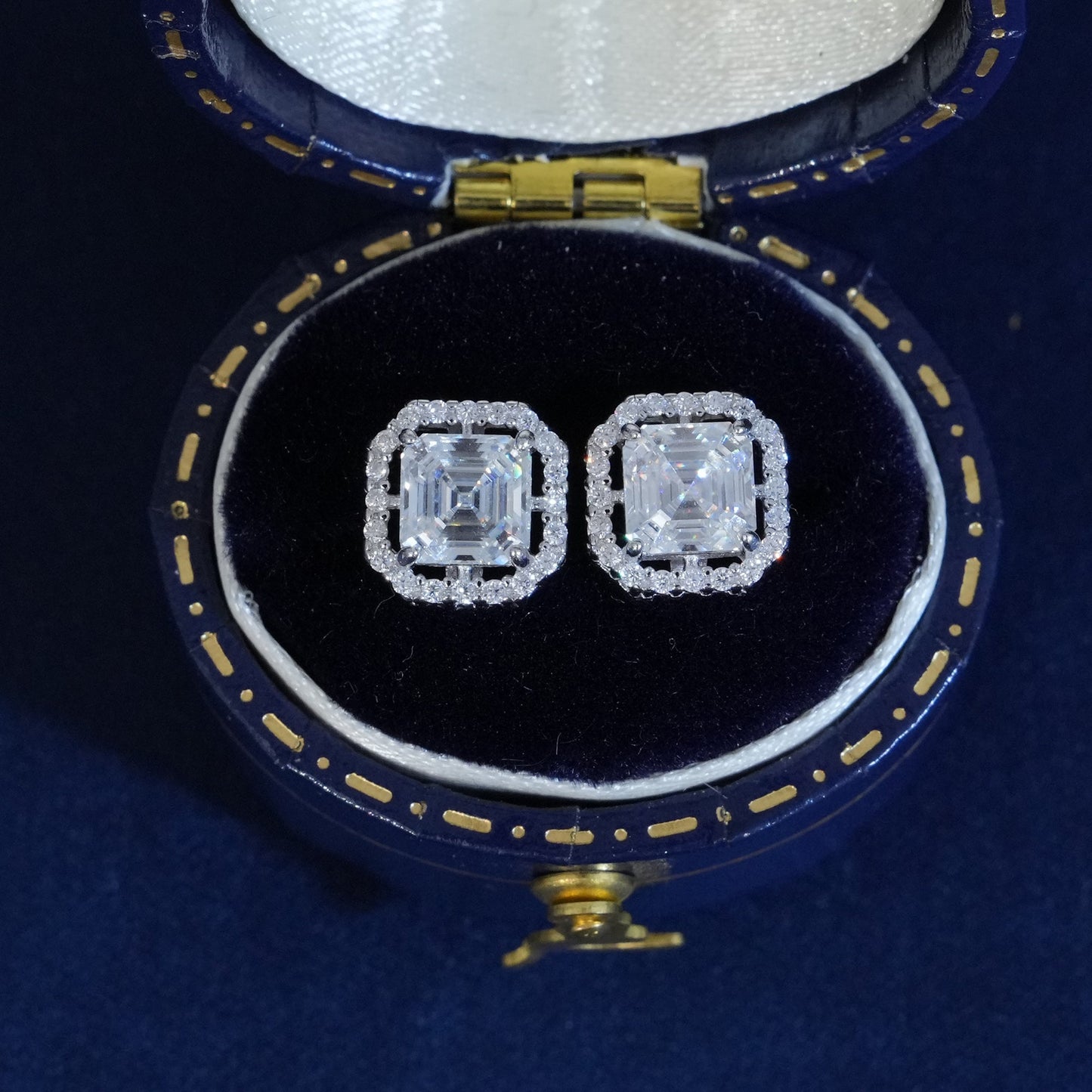 Moissanite Asscher Cut Earrings