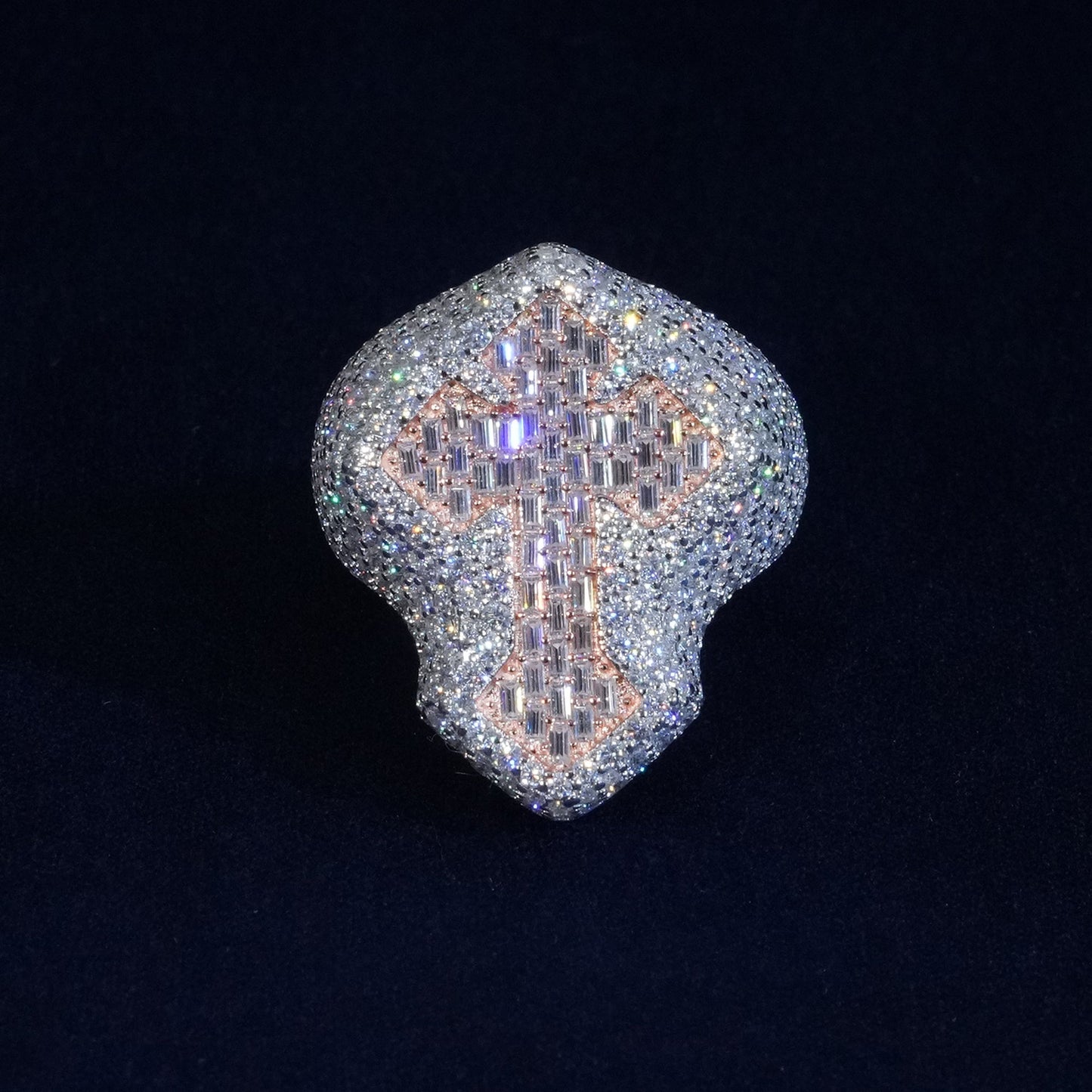 Baguette Moissanite Cross Ring