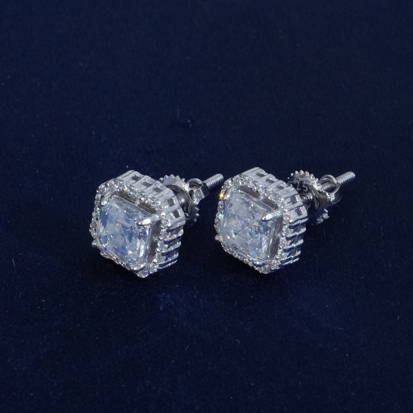 Moissanite Asscher Cut Earrings