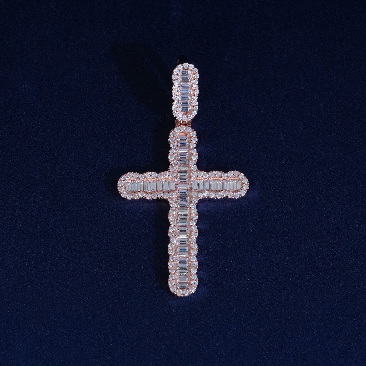 Diamond Baguette Gemstone Cross Pendant