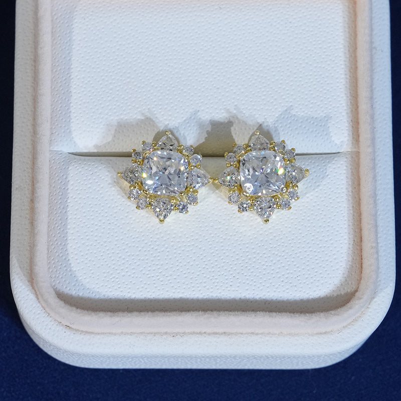 Moissanite Elegant Starburst Stud Earrings