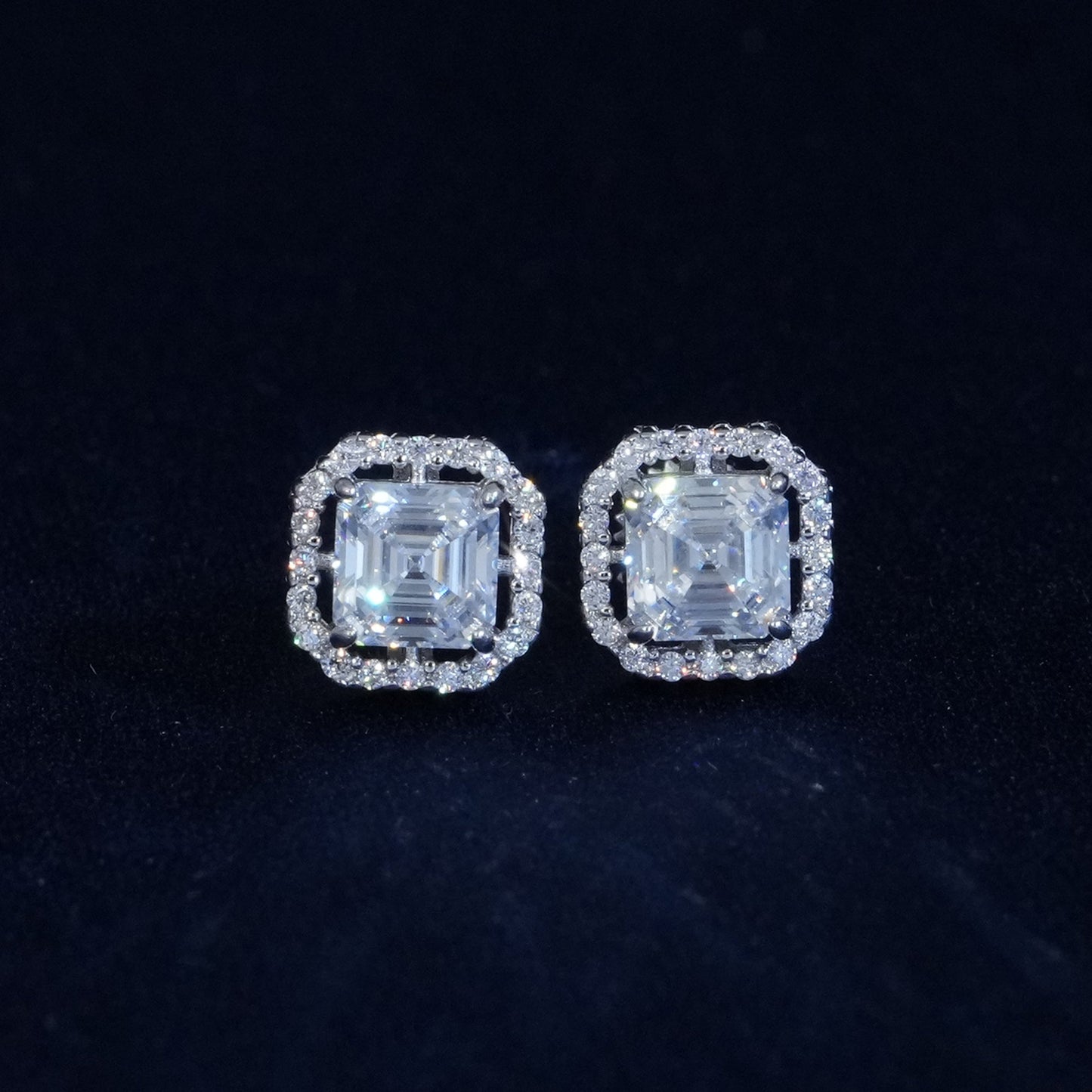 Moissanite Asscher Cut Earrings