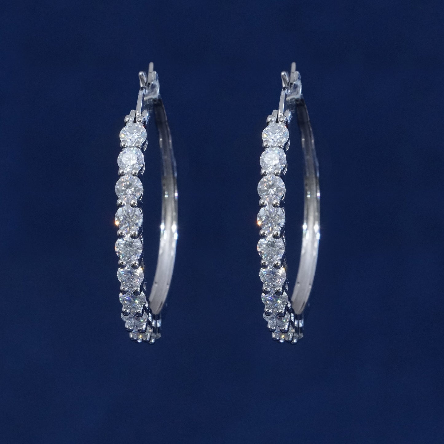 Moissanite 29mm Hoop Earrings
