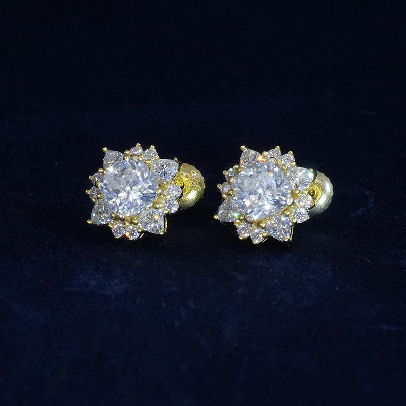 Moissanite Elegant Starburst Stud Earrings