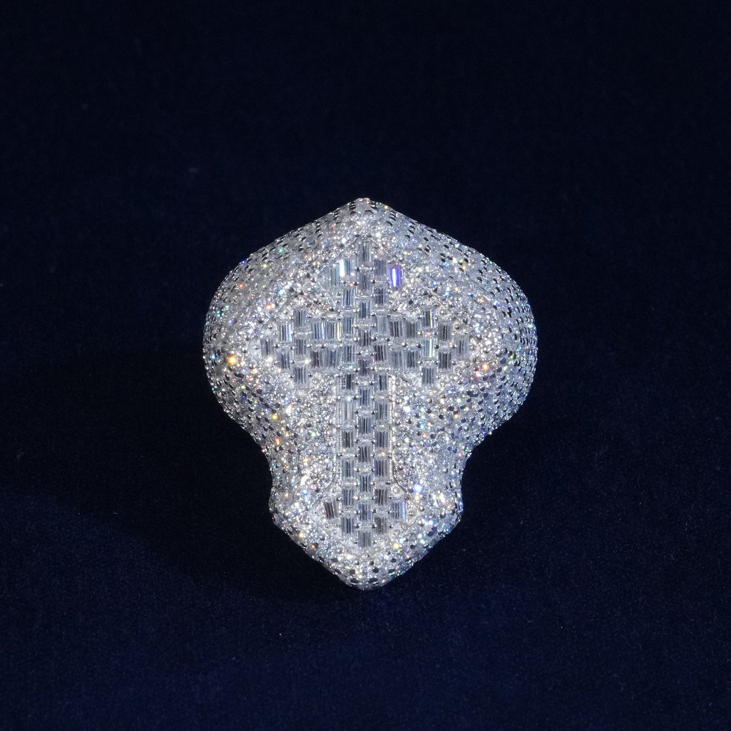 Baguette Moissanite Cross Ring