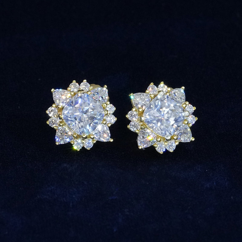 Moissanite Elegant Starburst Stud Earrings