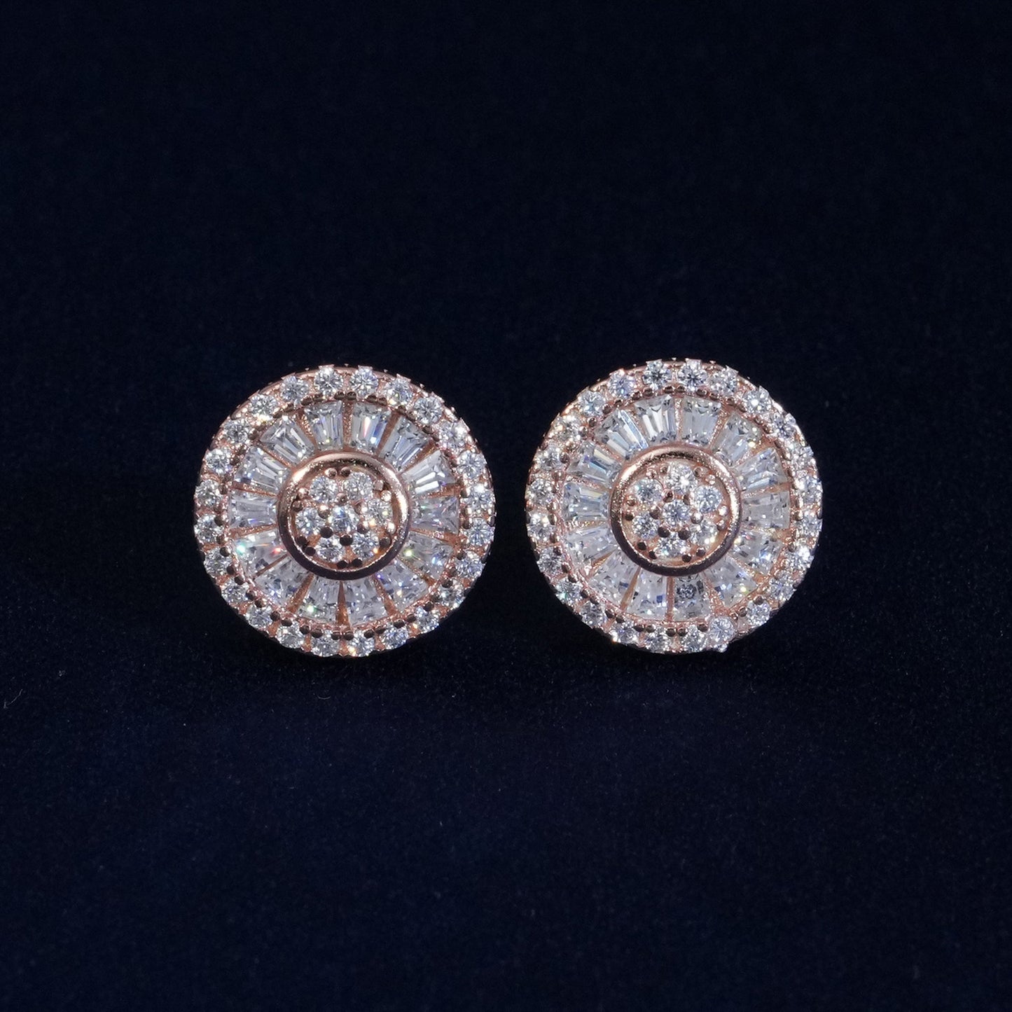 Moissanite Sun Eternity Cluster Stud Earrings