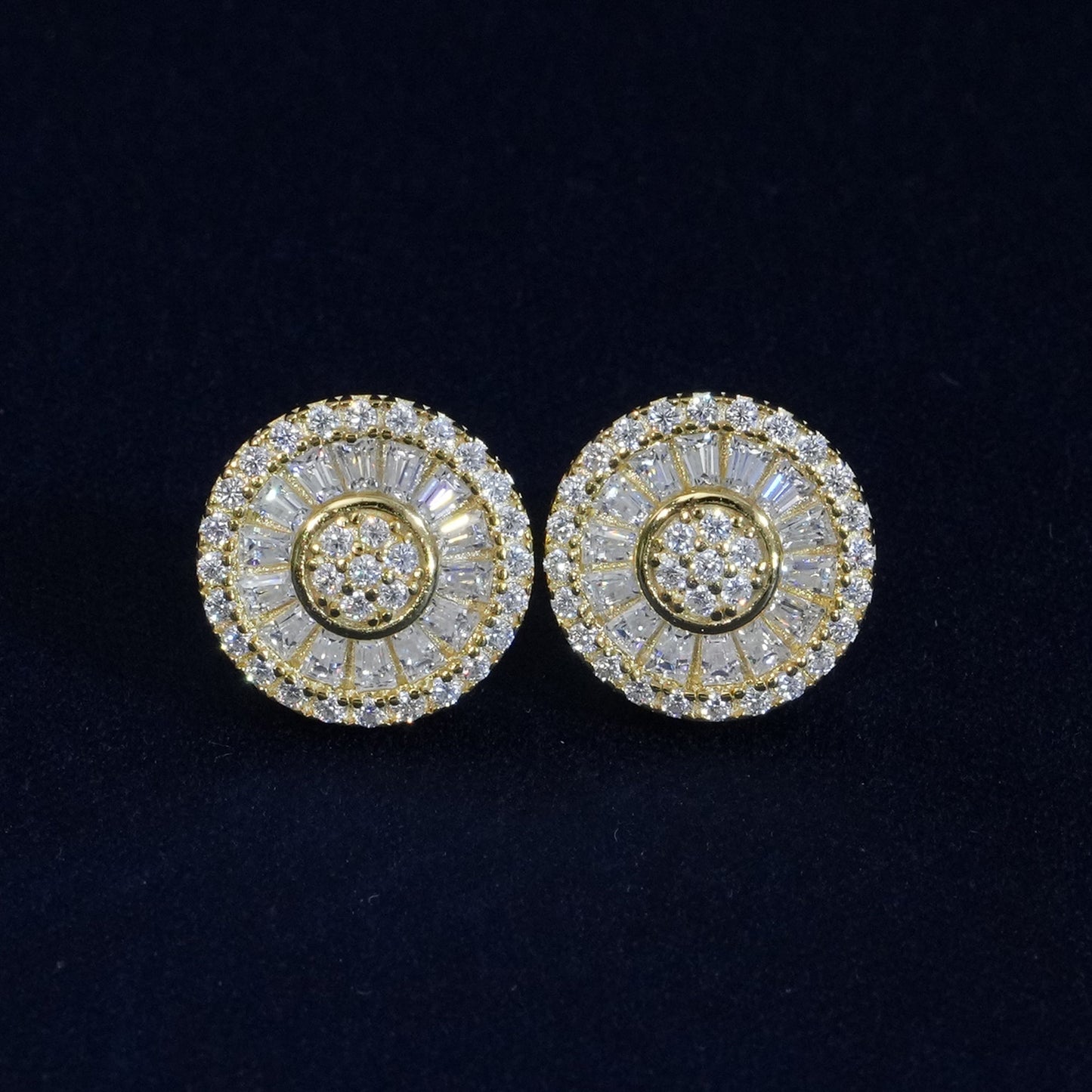 Moissanite Sun Eternity Cluster Stud Earrings