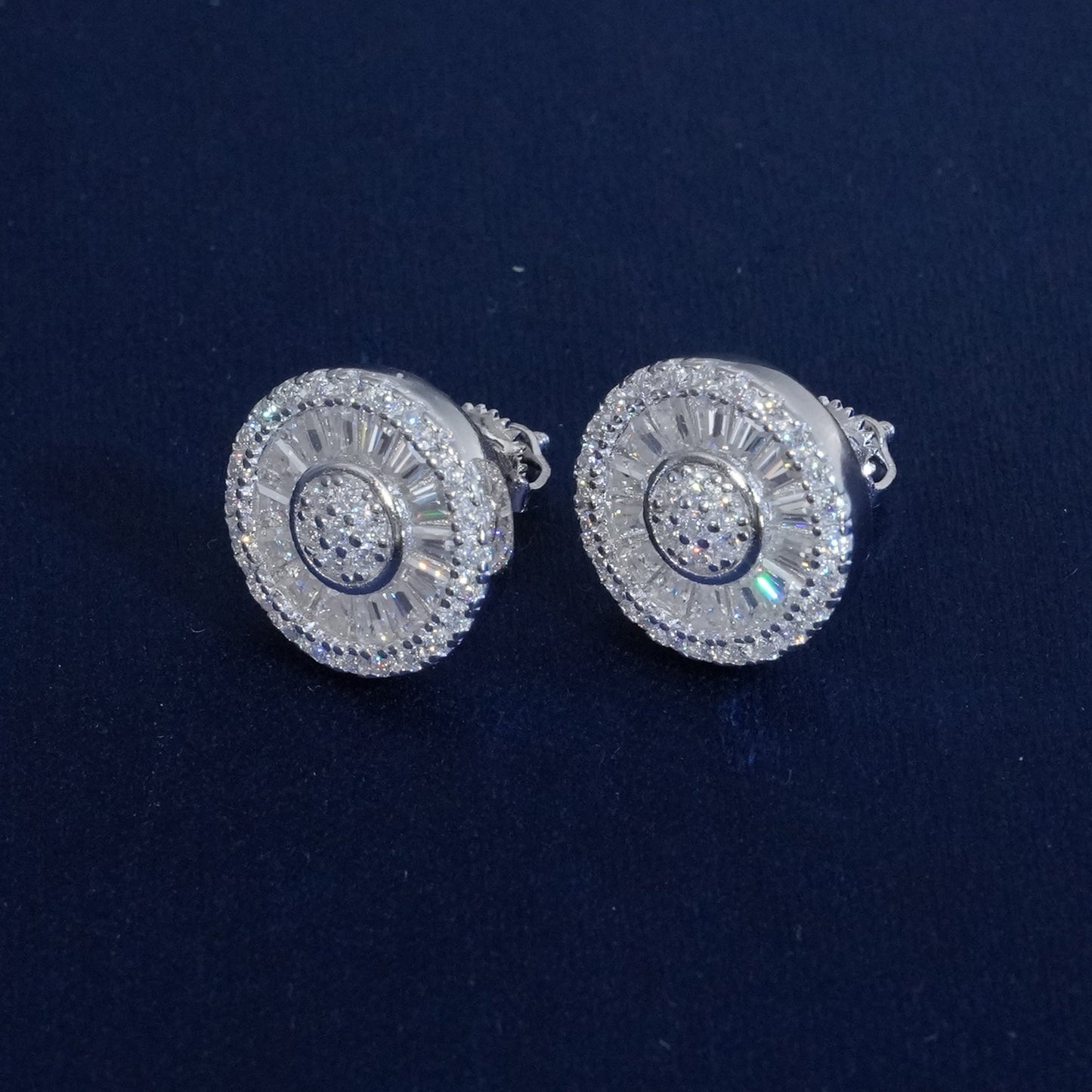 Moissanite Sun Eternity Cluster Stud Earrings