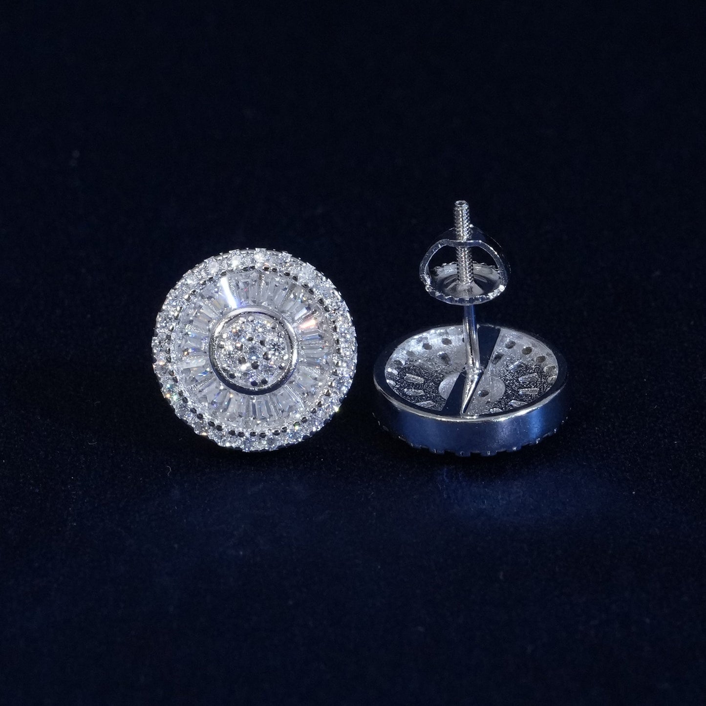 Moissanite Sun Eternity Cluster Stud Earrings