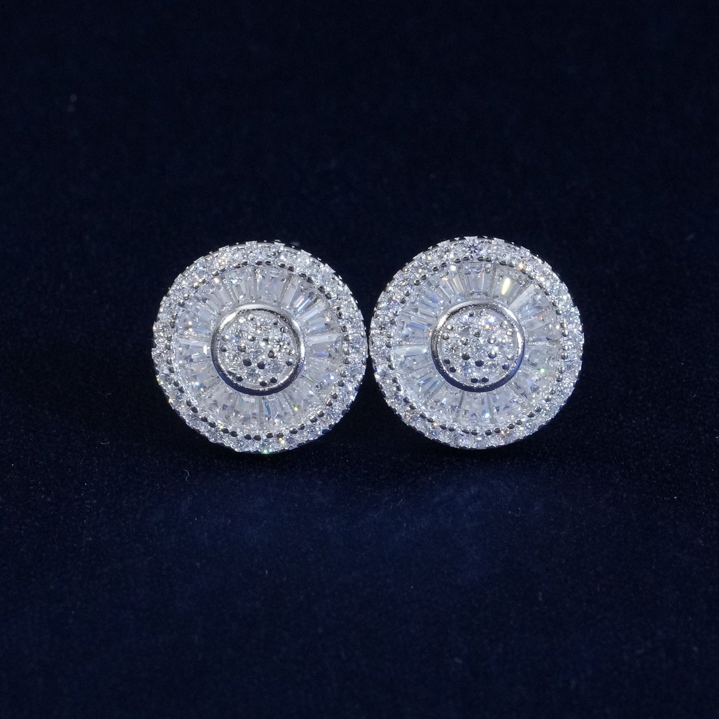Moissanite Sun Eternity Cluster Stud Earrings