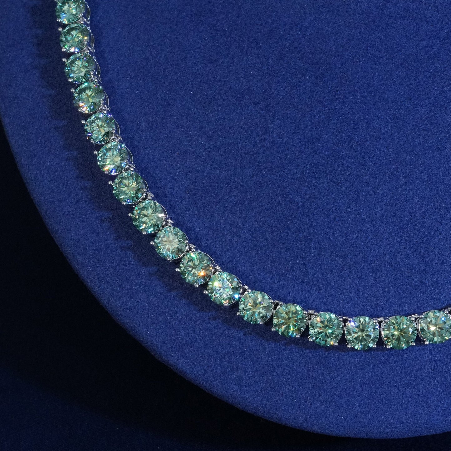6.5MM Green Moissanite Tennis Chain