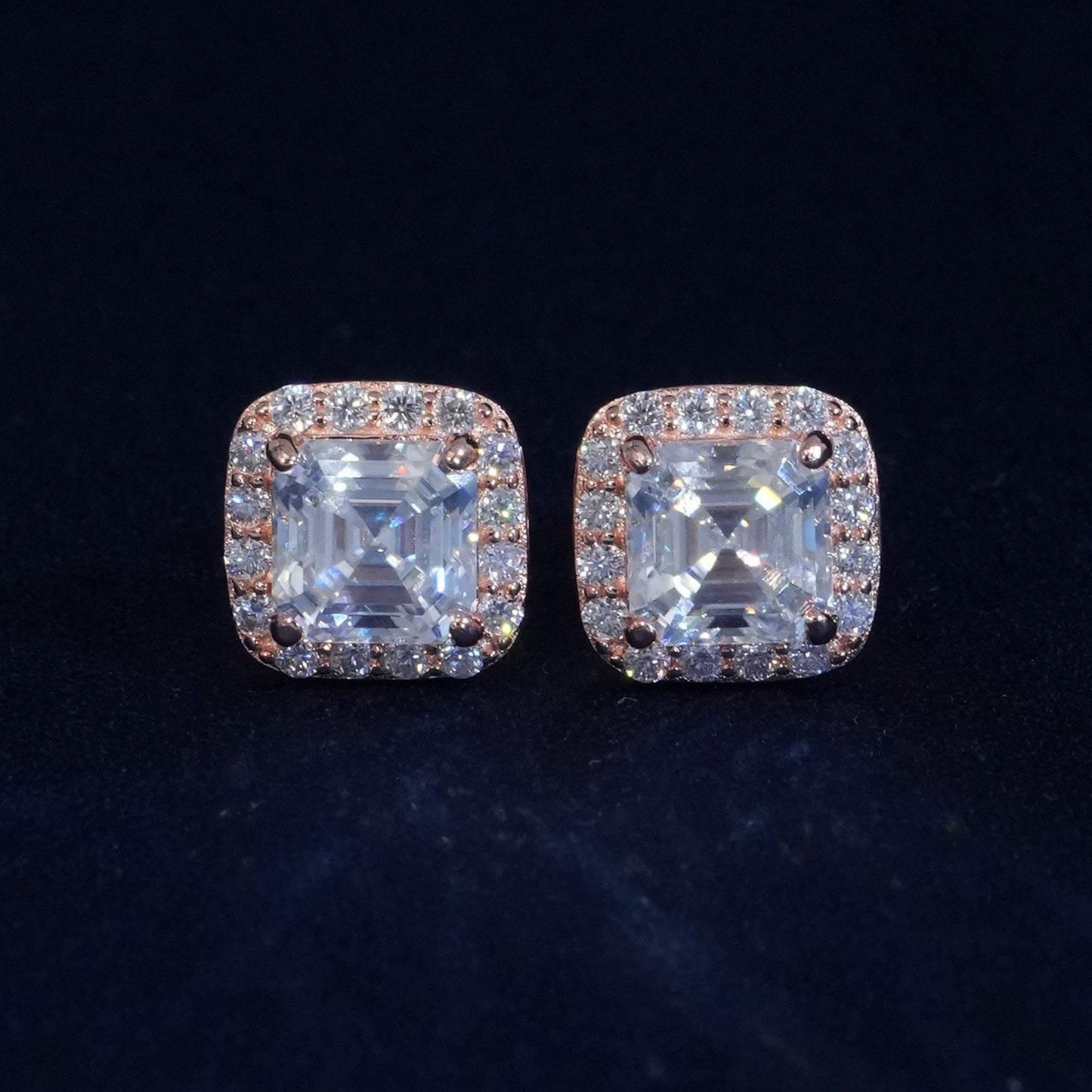 Moissanite Asscher Cut Earrings