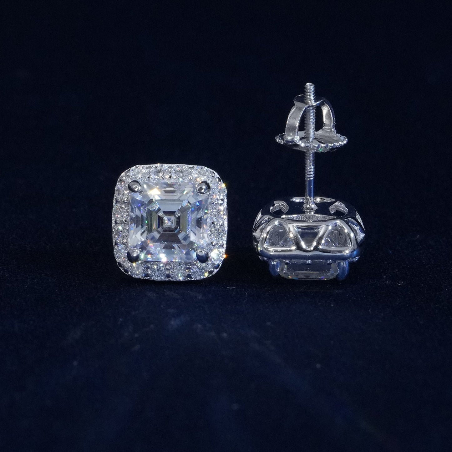 Moissanite Asscher Cut Earrings