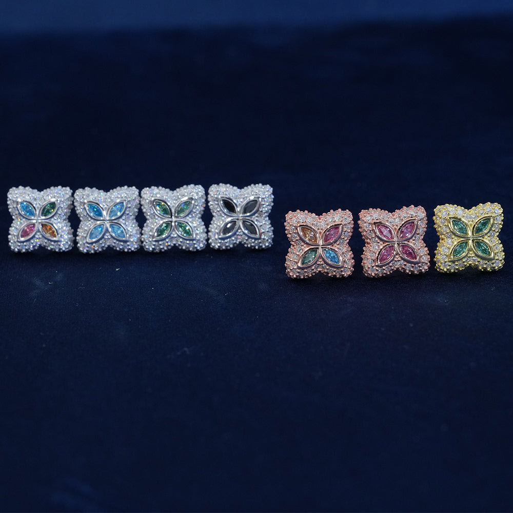 Moissanite Diamond Blossom Earrings