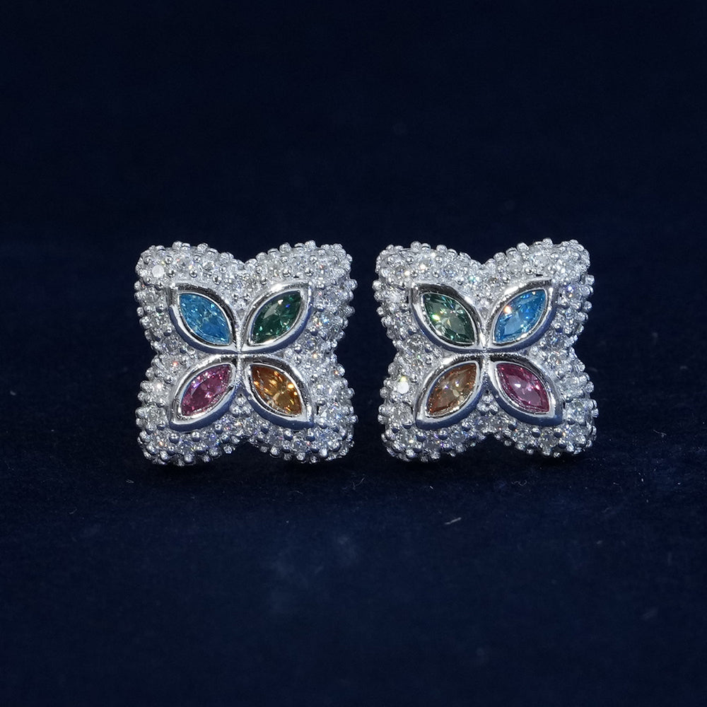 Moissanite Diamond Blossom Earrings