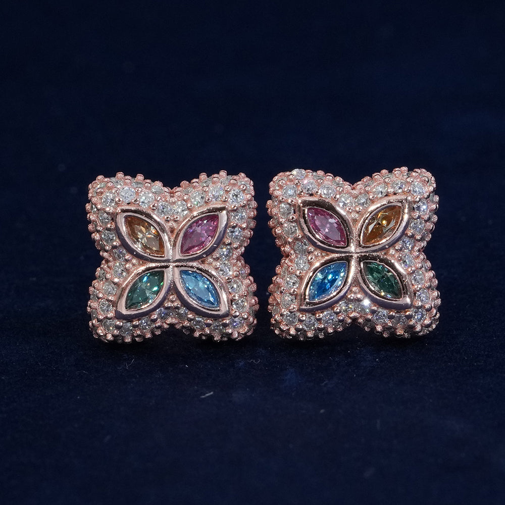 Moissanite Diamond Blossom Earrings