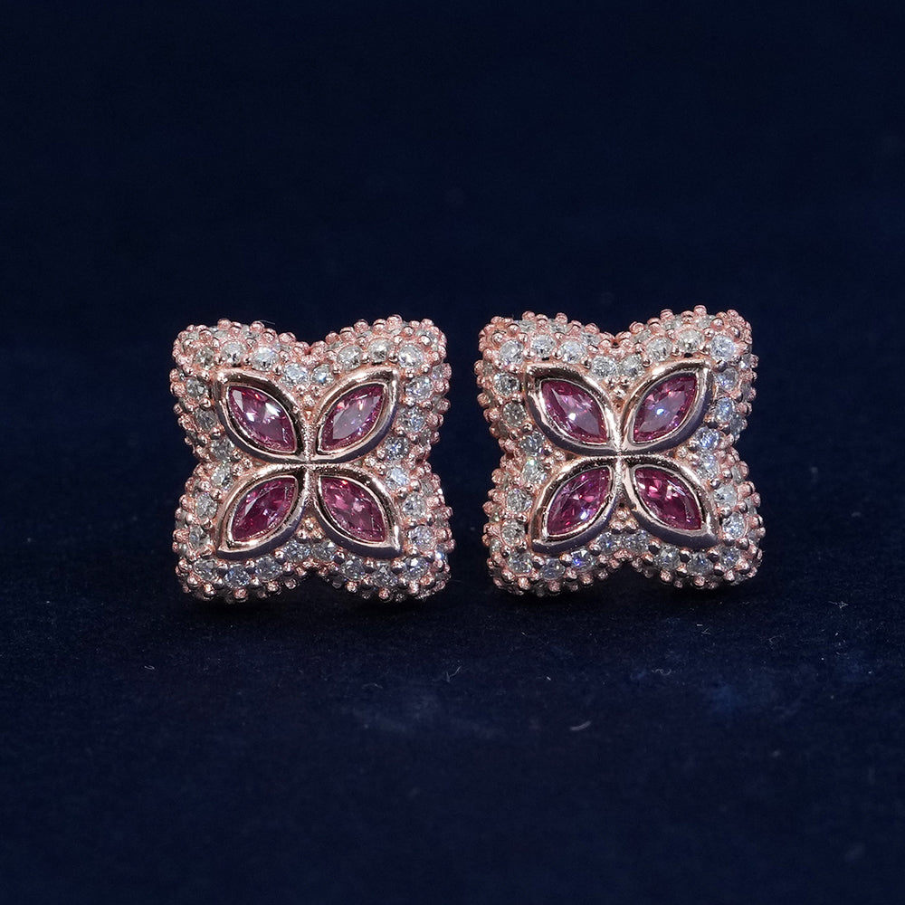Moissanite Diamond Blossom Earrings
