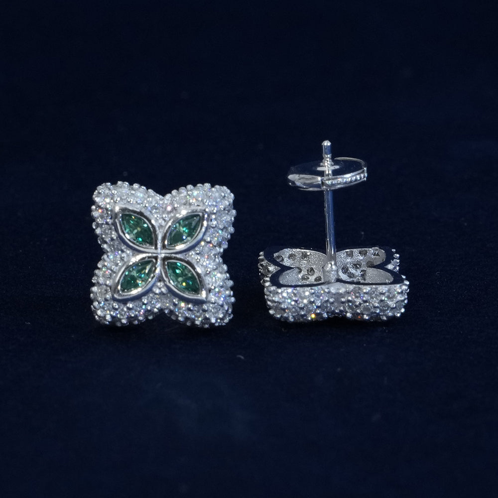 Moissanite Diamond Blossom Earrings