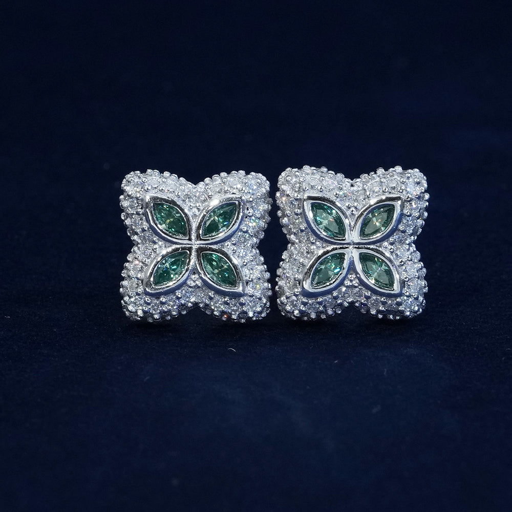 Moissanite Diamond Blossom Earrings