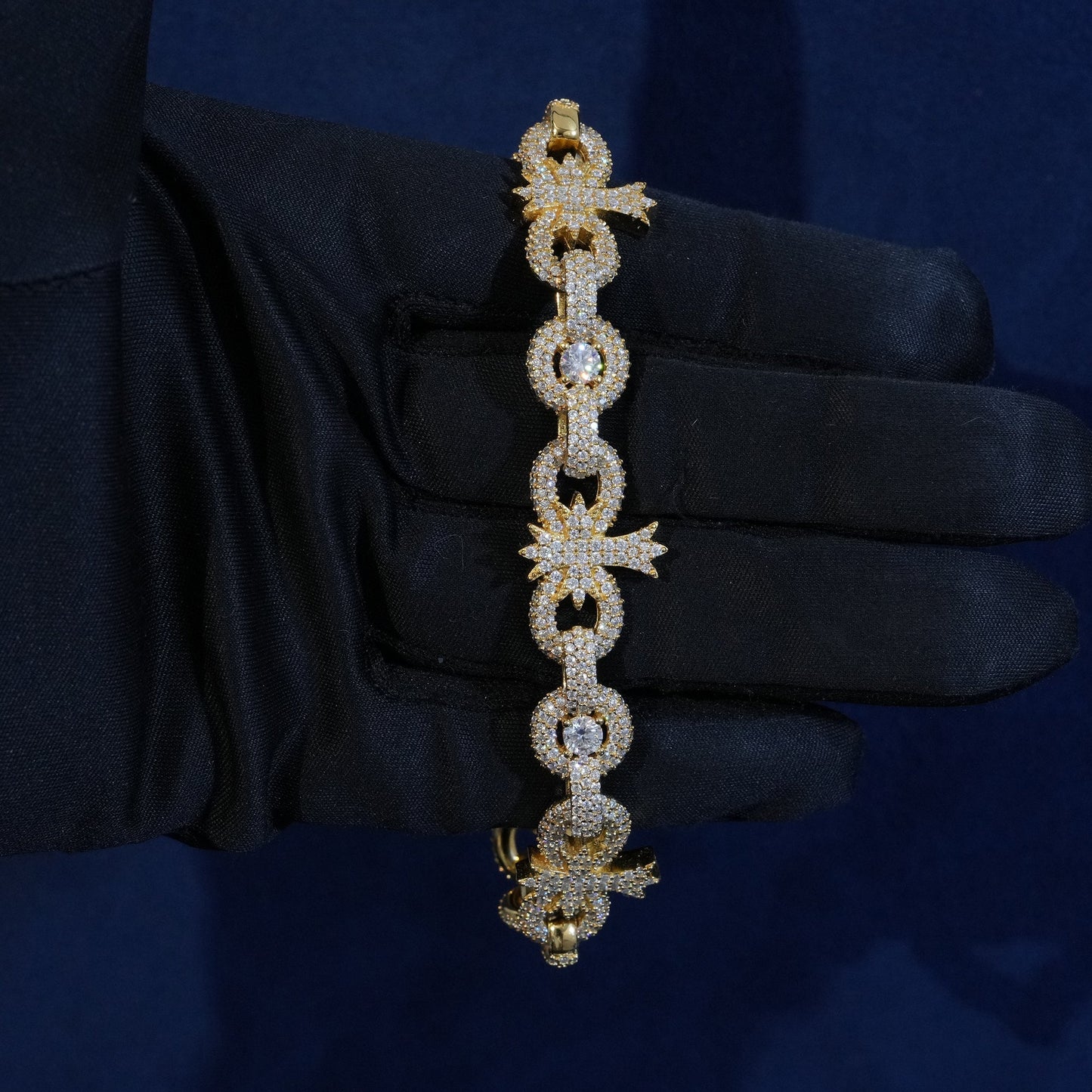10MM Moissanite Palm Tree Cuban Link Bracelet