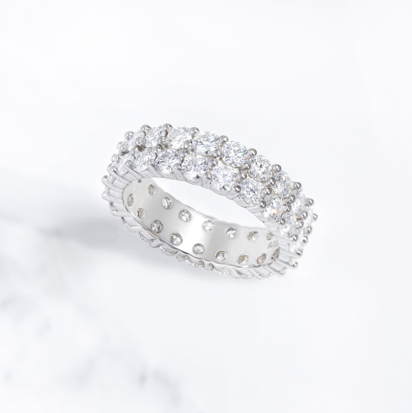 Women's 2-Row VVS Moissanite Ring