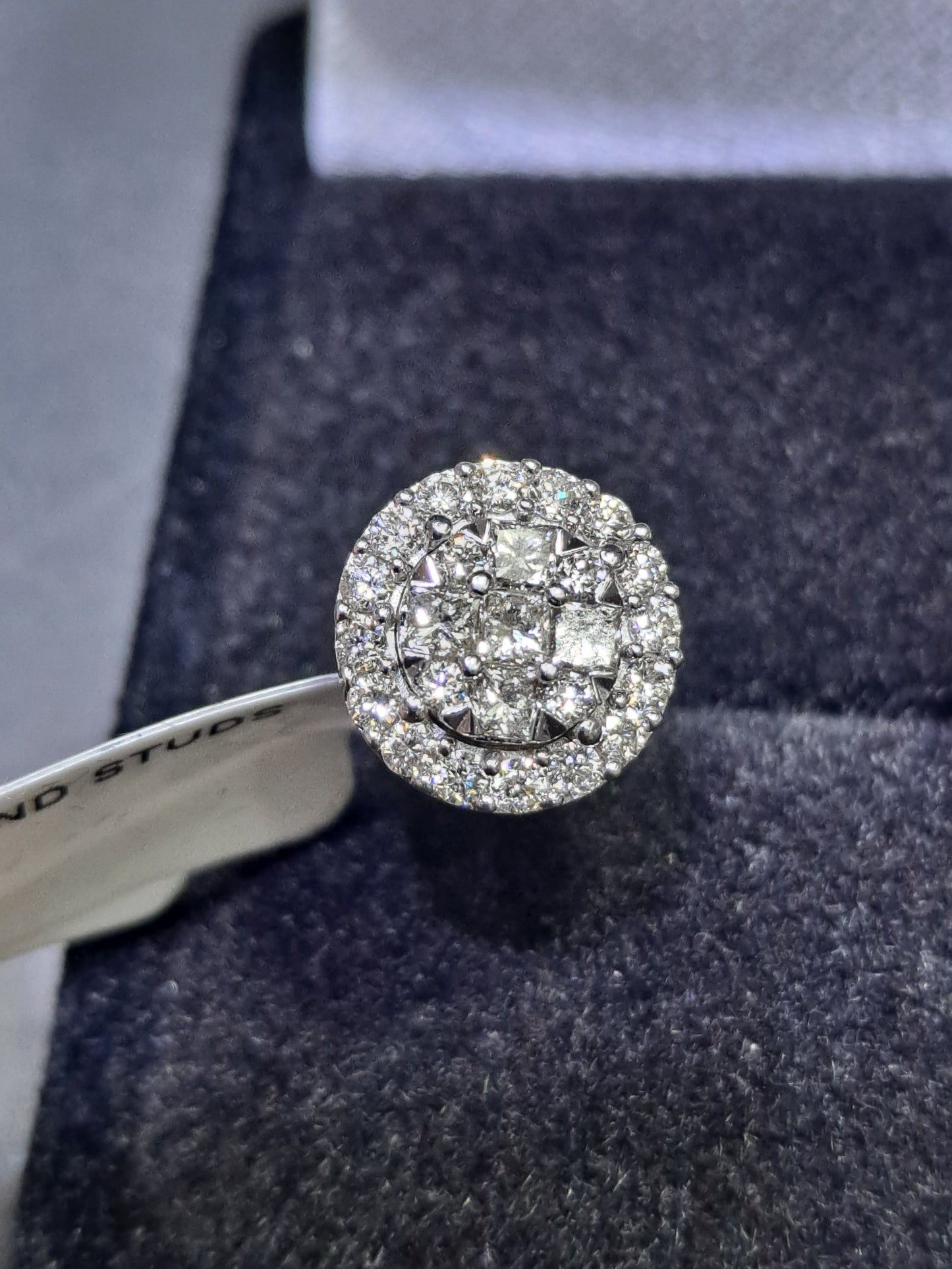 Diamond Cluster Stud Earrings .45 cts