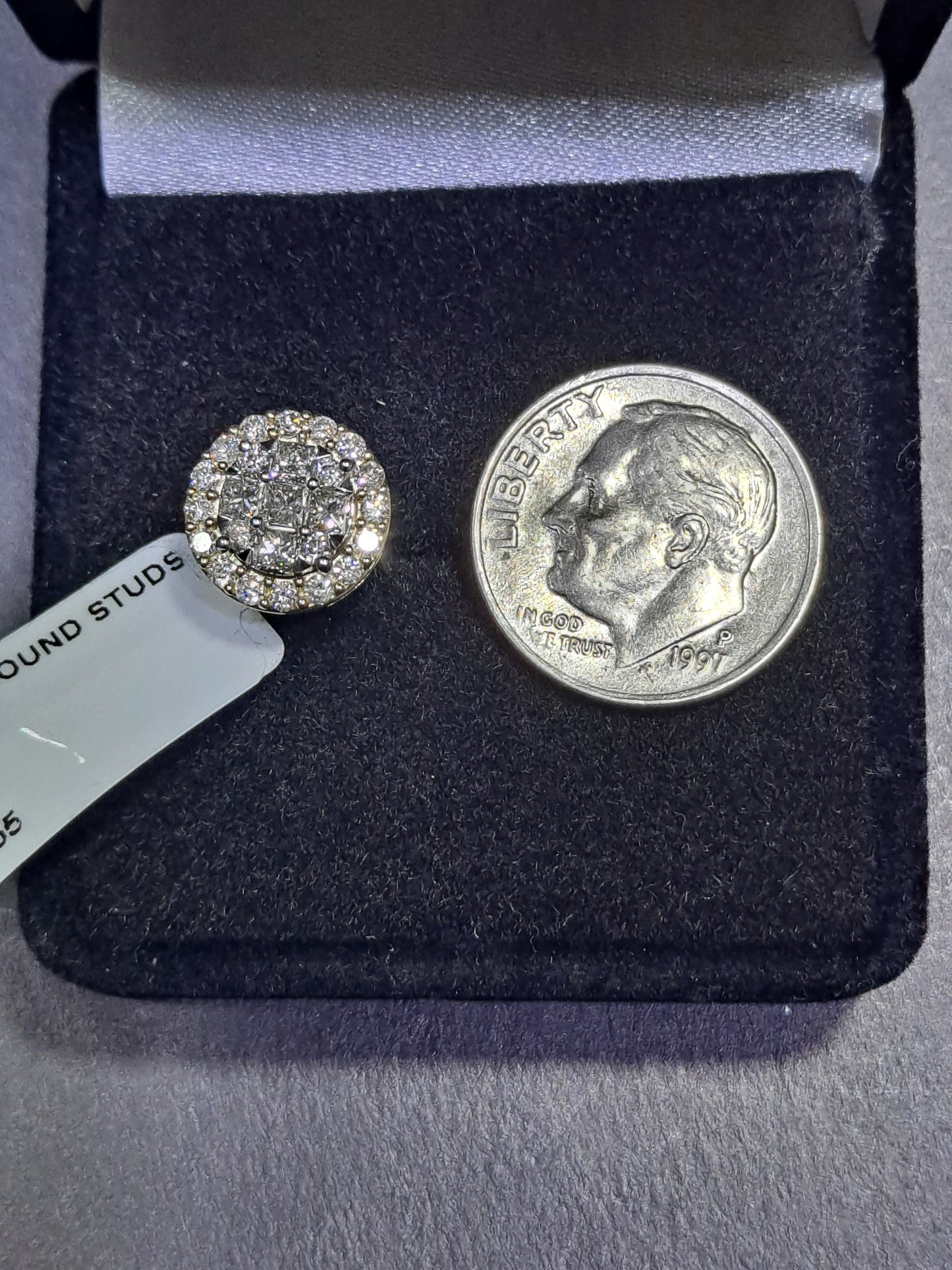 Diamond Cluster Stud Earrings .45 cts