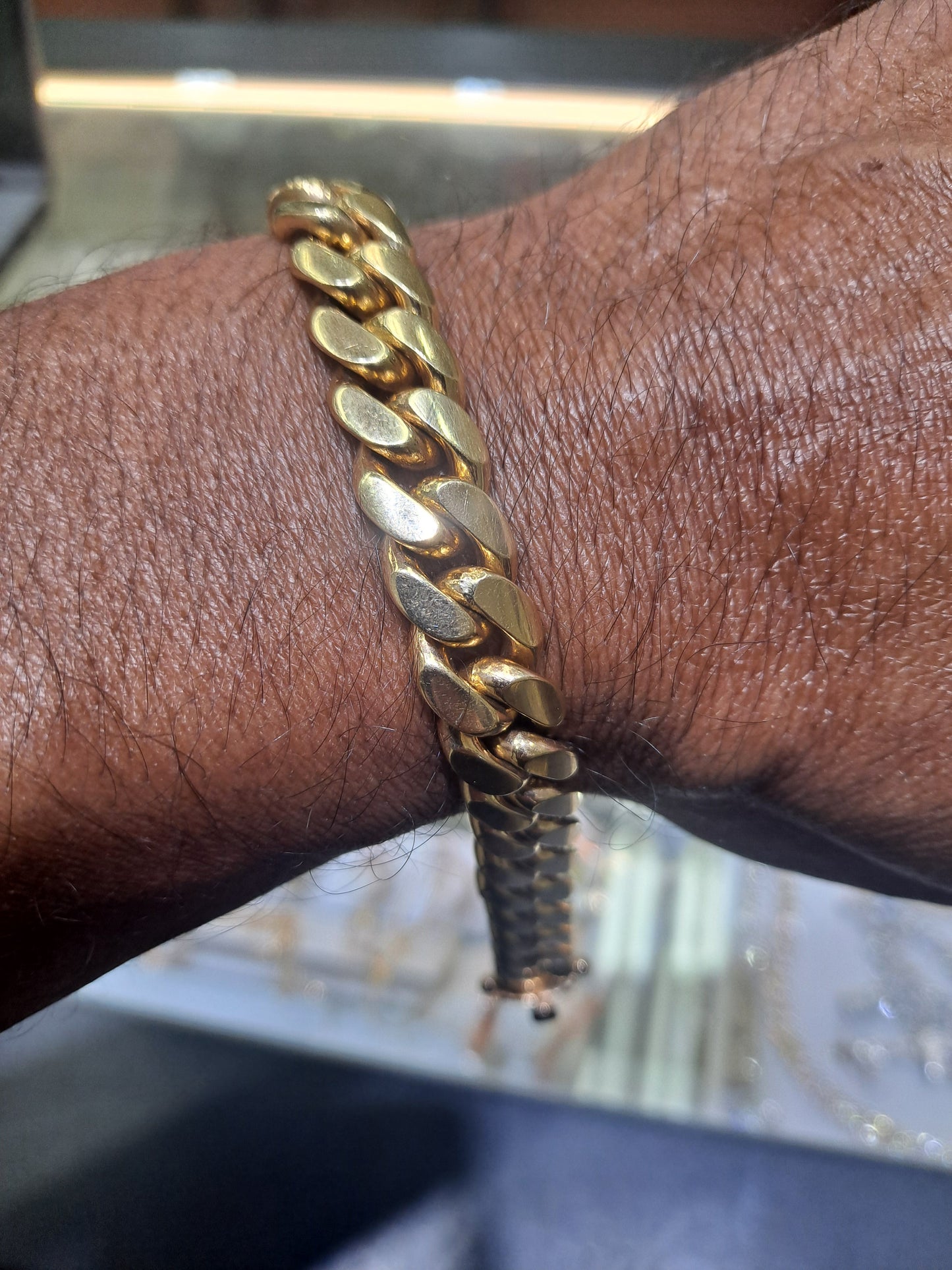 New 14k solid hand made 11mm 92 gram miami cuban bracelet