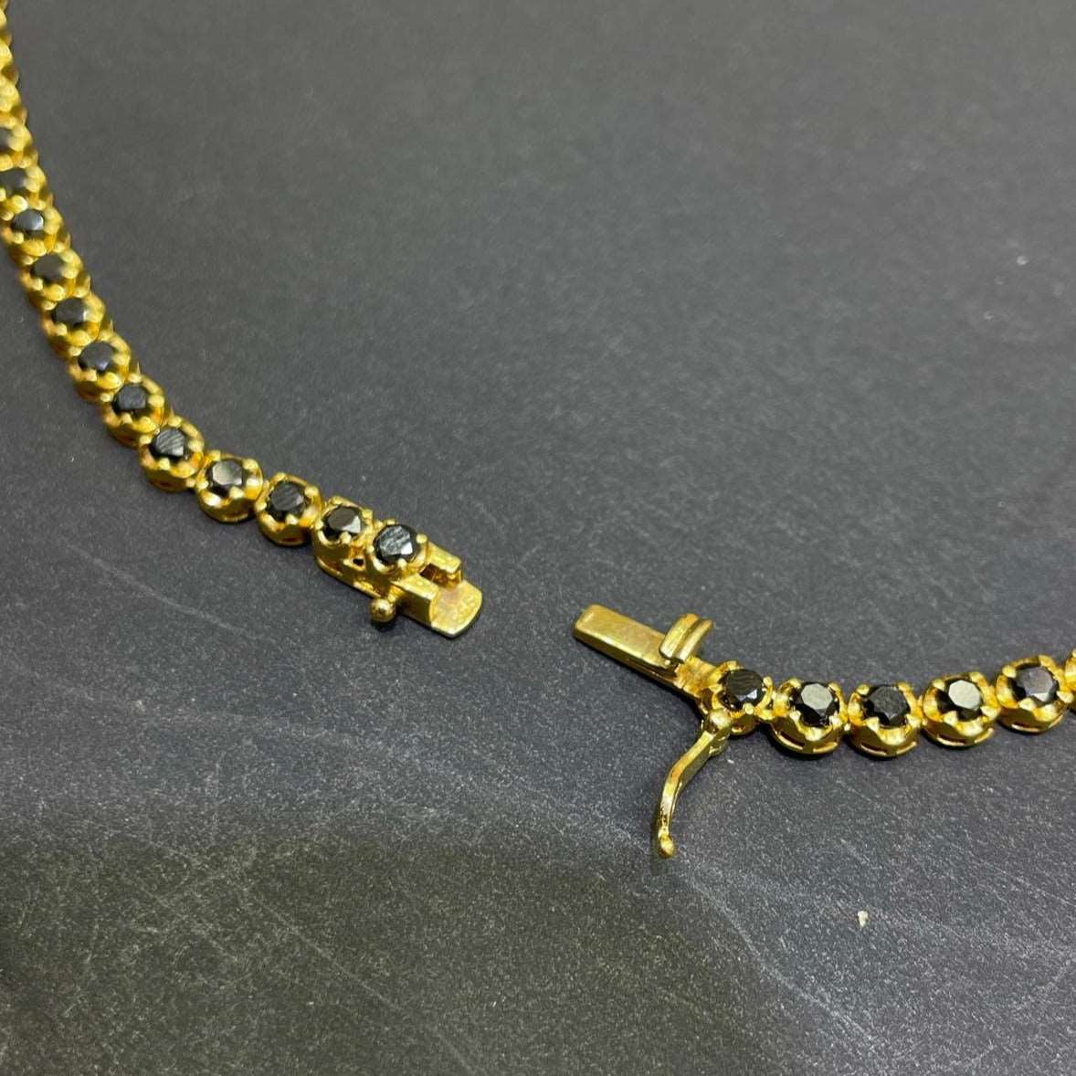 14k Black Diamond Tennis Chain 3.5-4.5MM