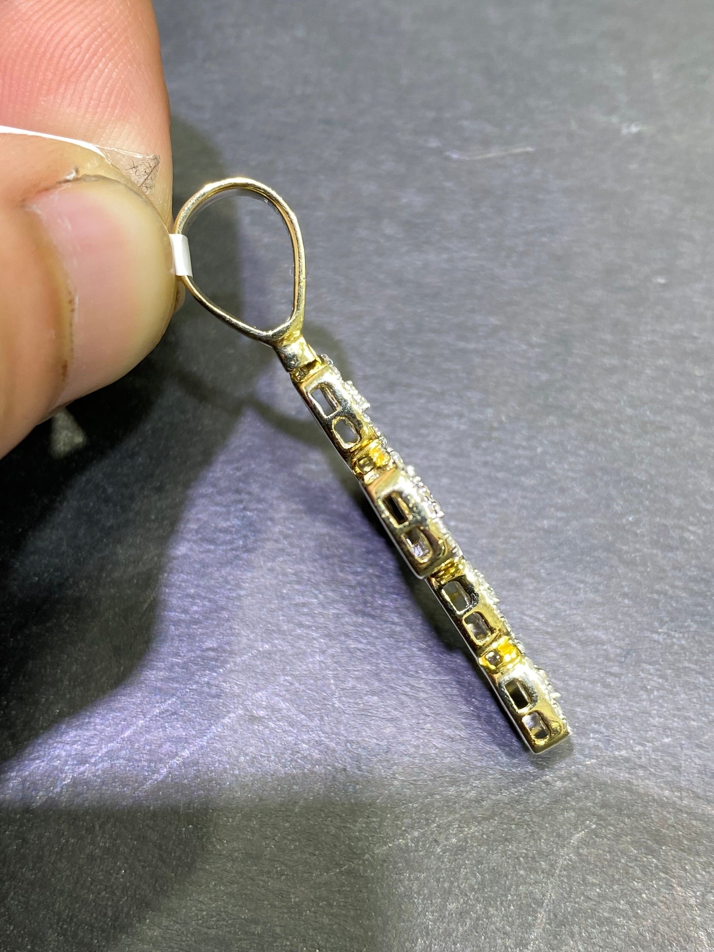 New 14k Vs1 Baguettes natural diamond cross 1.8 inches pendant/charm