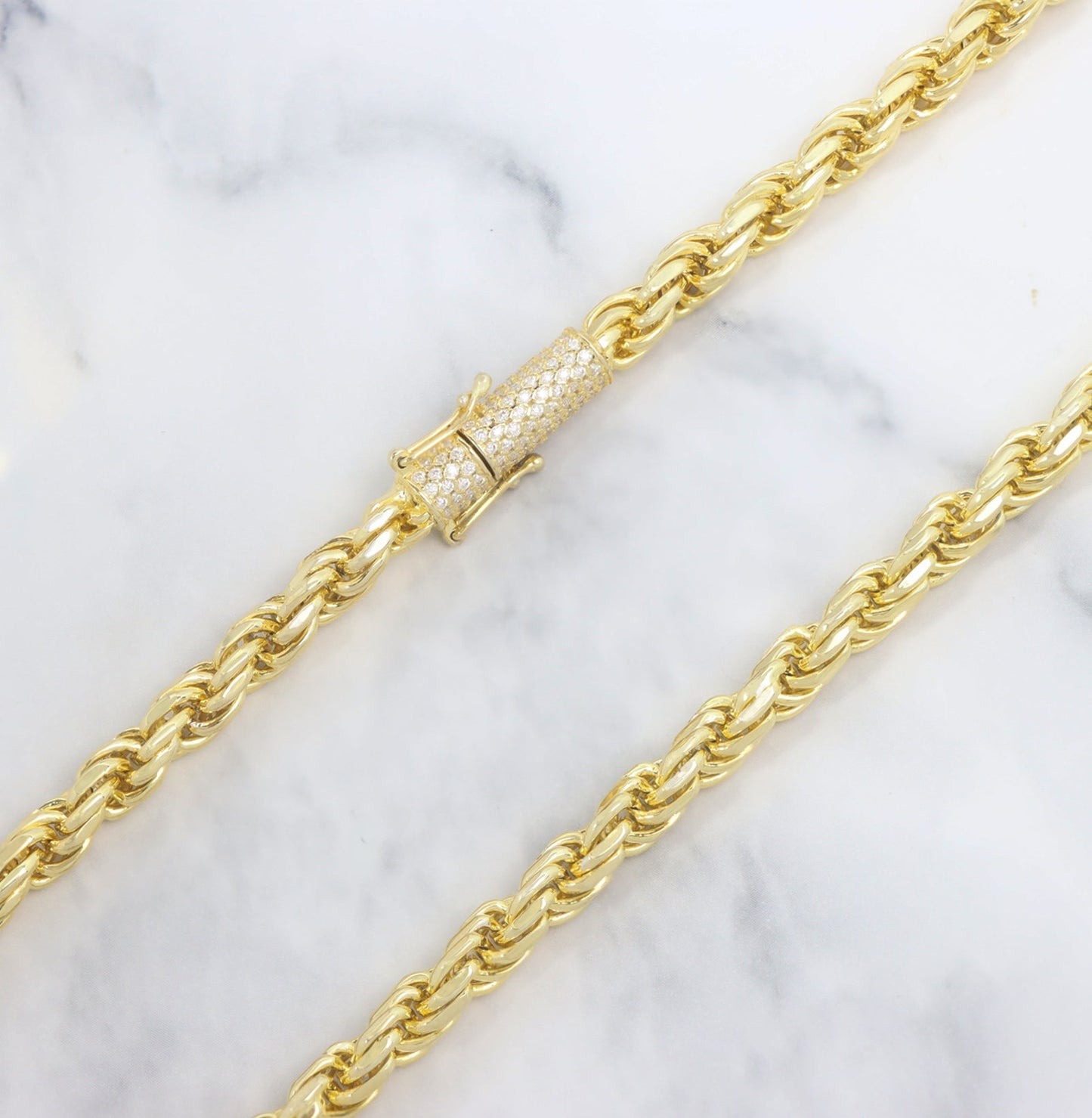 6mm Rope Chain With Moissanite Clasp