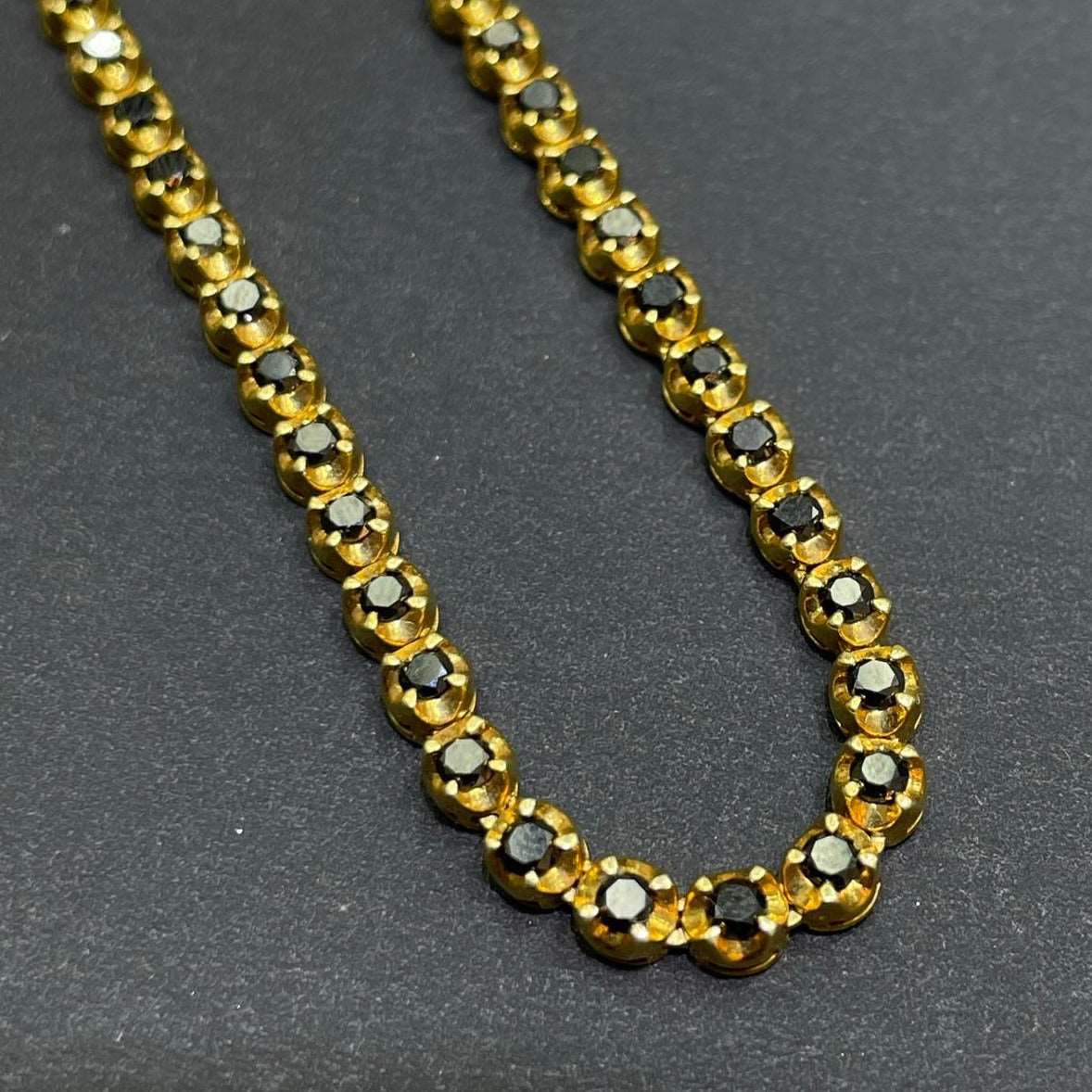 14k Black Diamond Tennis Chain 3.5-4.5MM