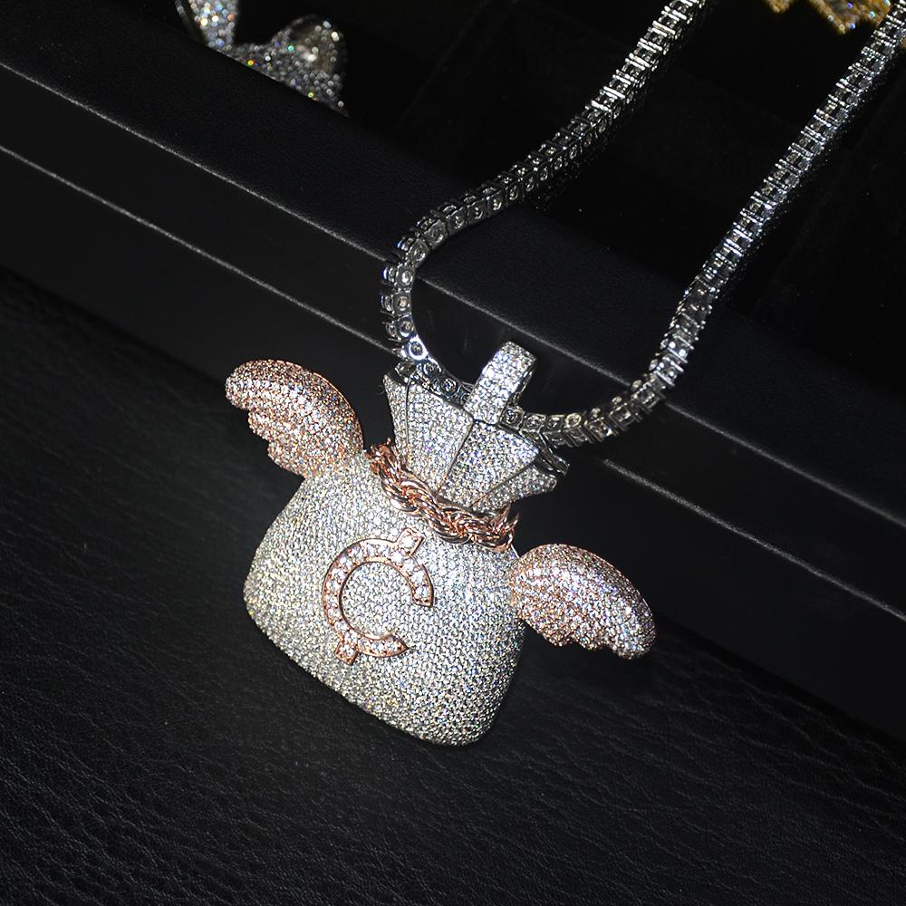 Two-Tone Iced Money Bag with Wings