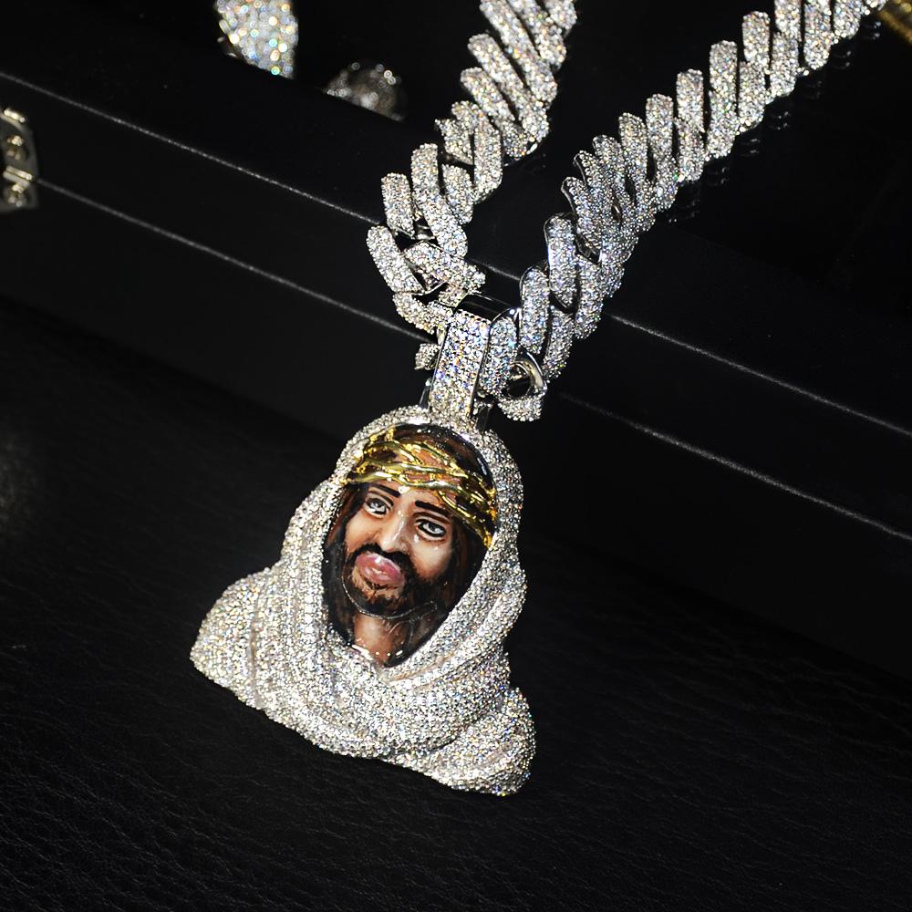 3D Iced Enamel Jesus Pendant