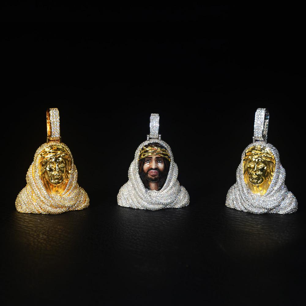 3D Iced Enamel Jesus Pendant
