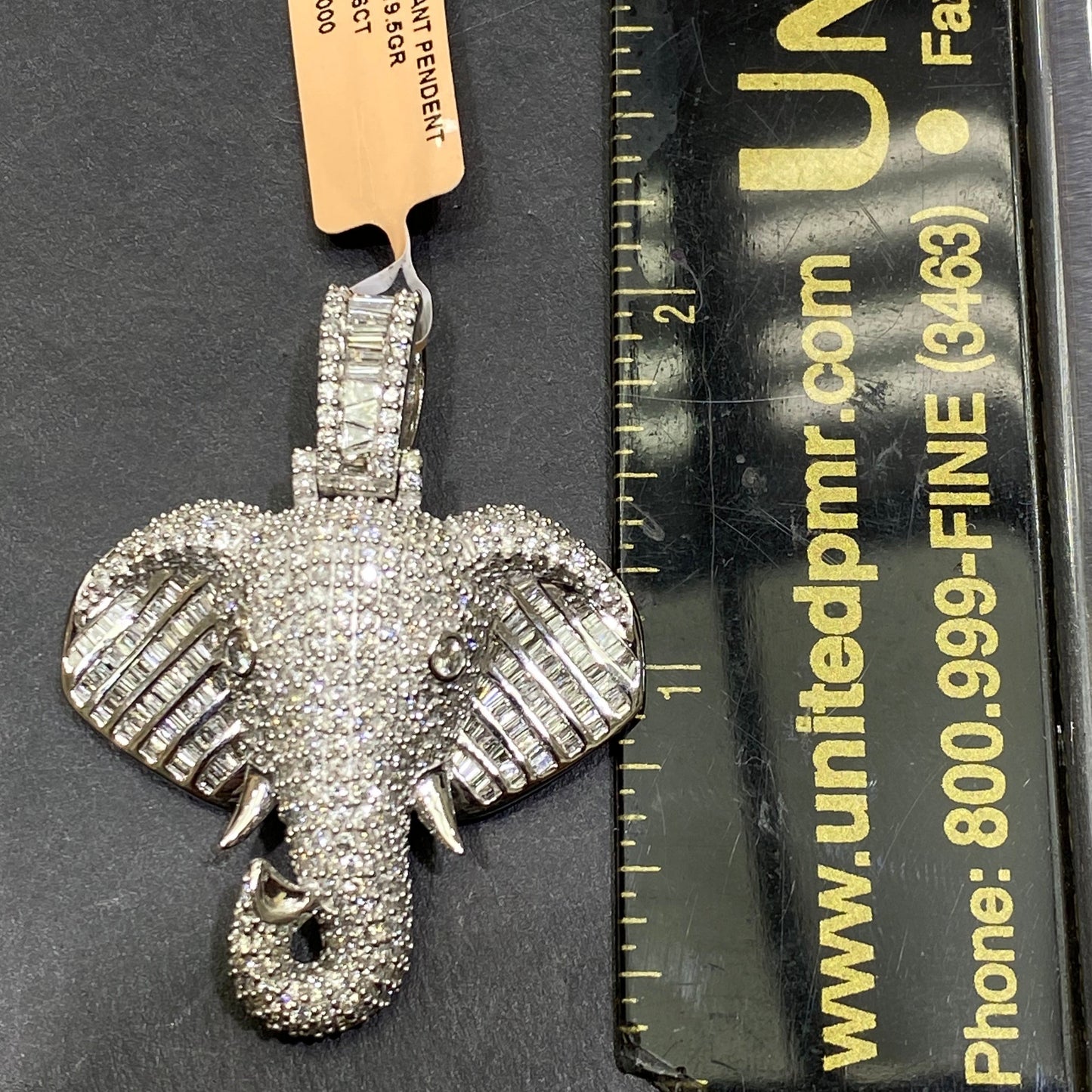 14k VS1 Elephant Pendant Charm 5 ct White Gold 💎