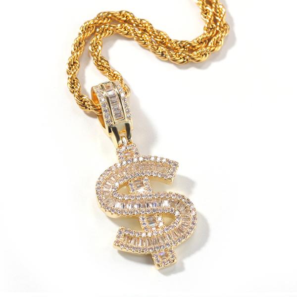 Baguette Digital Symbol Pendant