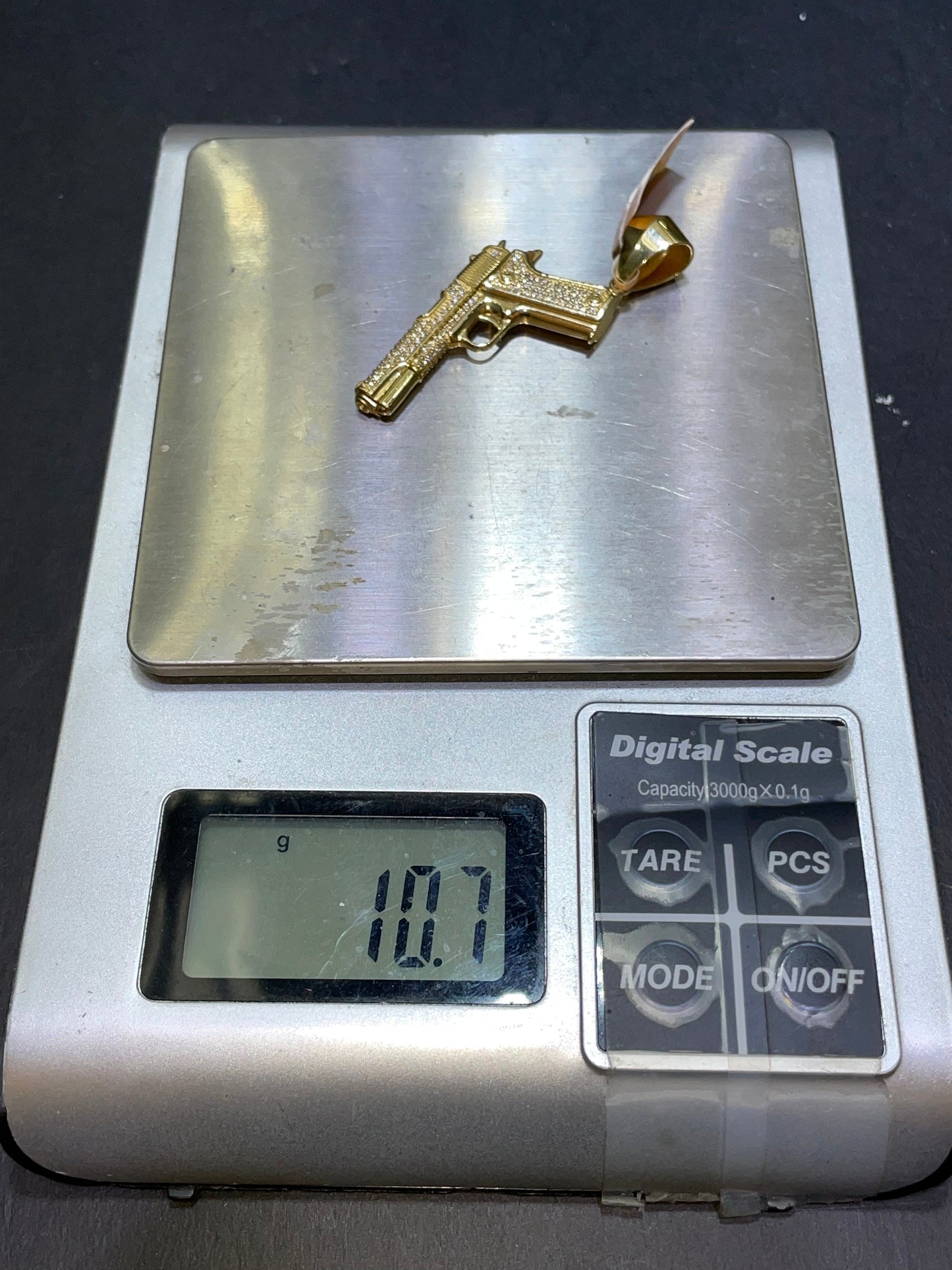 14k Vs1 Diamond Gun Charm Pendant Custom Made