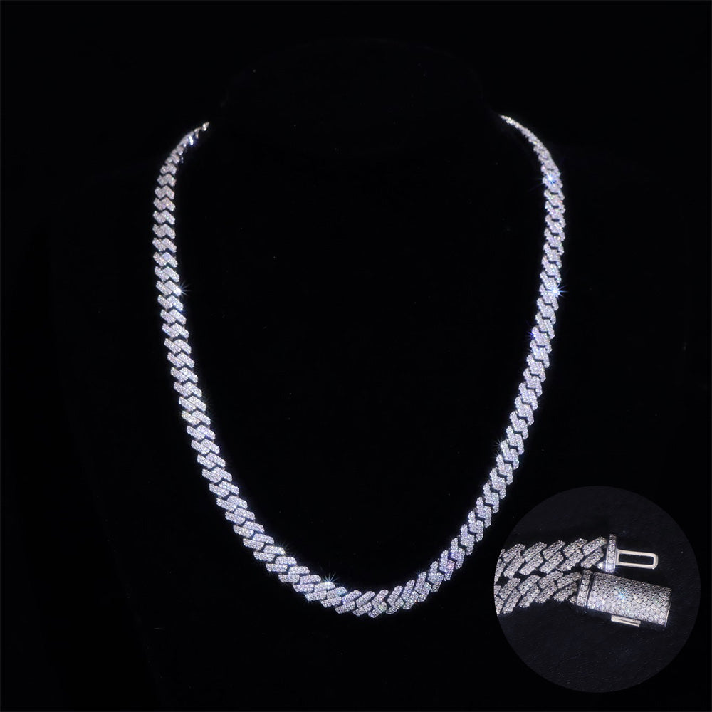 8mm Diamond Prong Cuban Chain