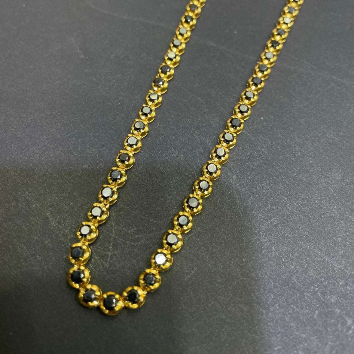 14k Black Diamond Tennis Chain 3.5-4.5MM