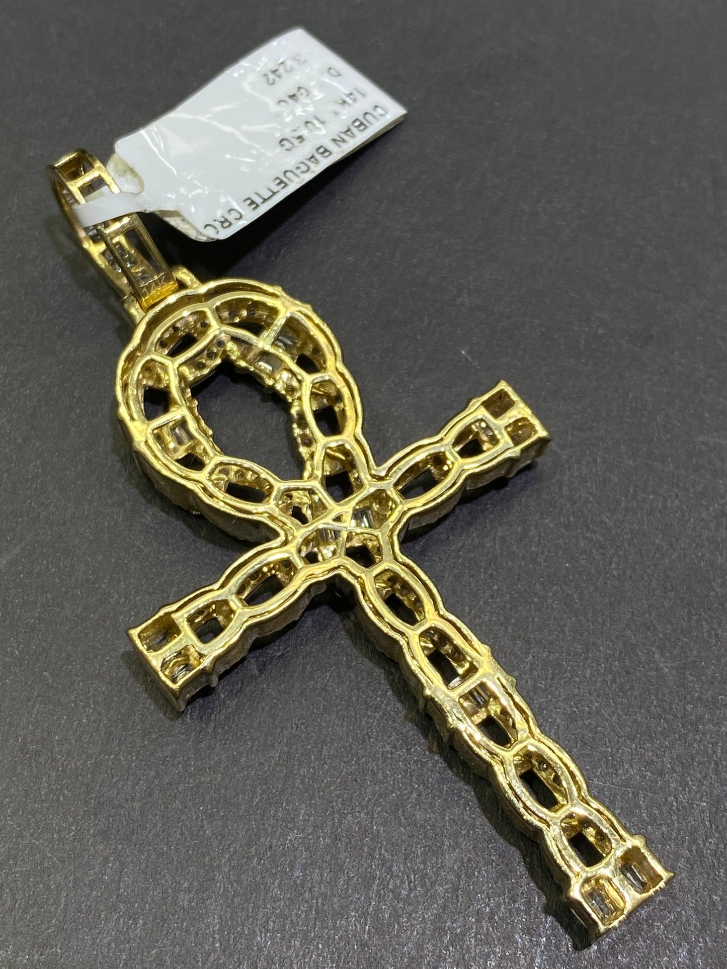 New 14k Egyptian Cross Pendant Vs1 Natural Diamonds 💎 1.3 cts.t.w.