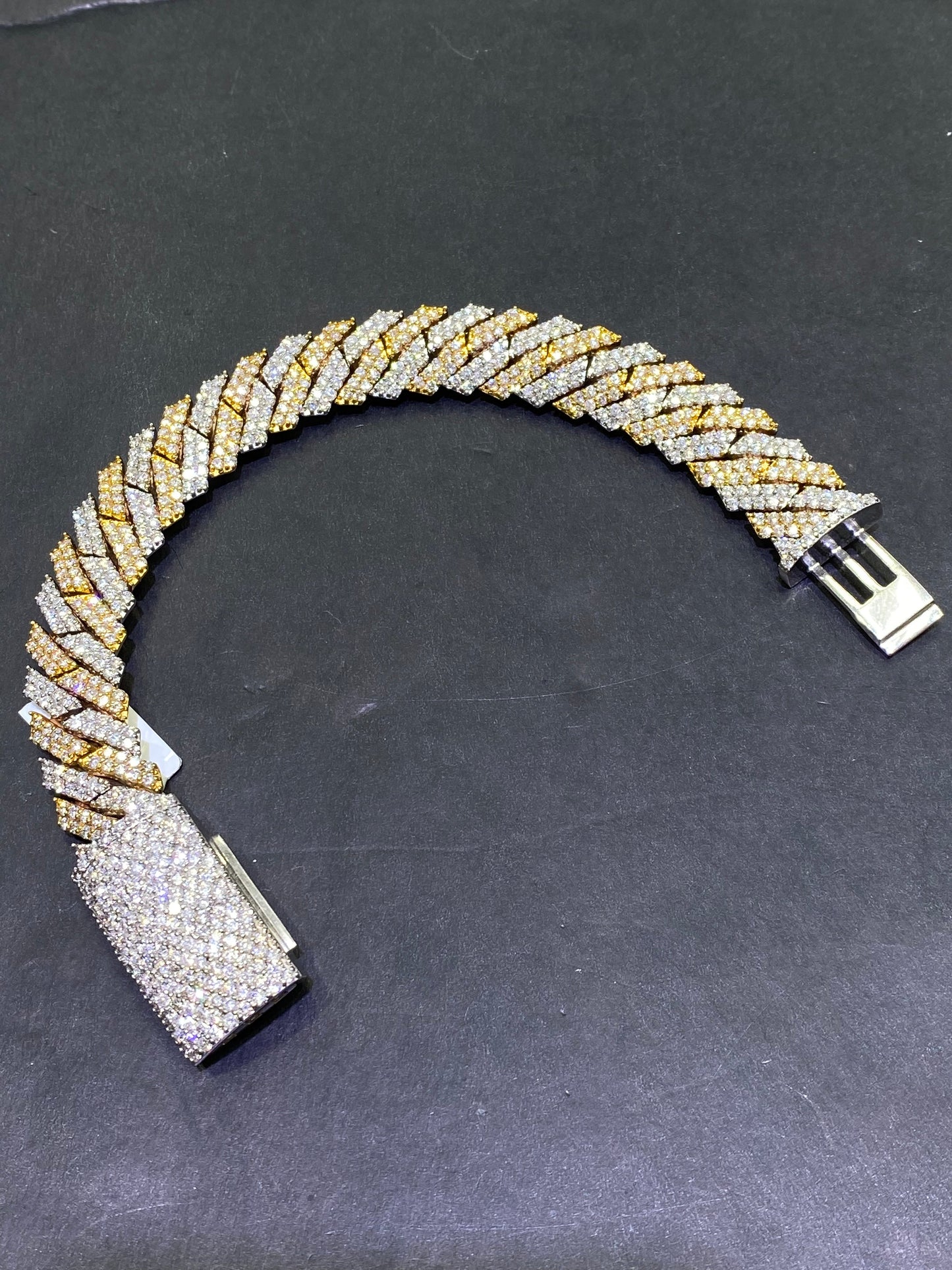New SUPER ICED VVS1 ICED MIAMI BUST DOWN CUBAN LINK BRACELET | 15 cts