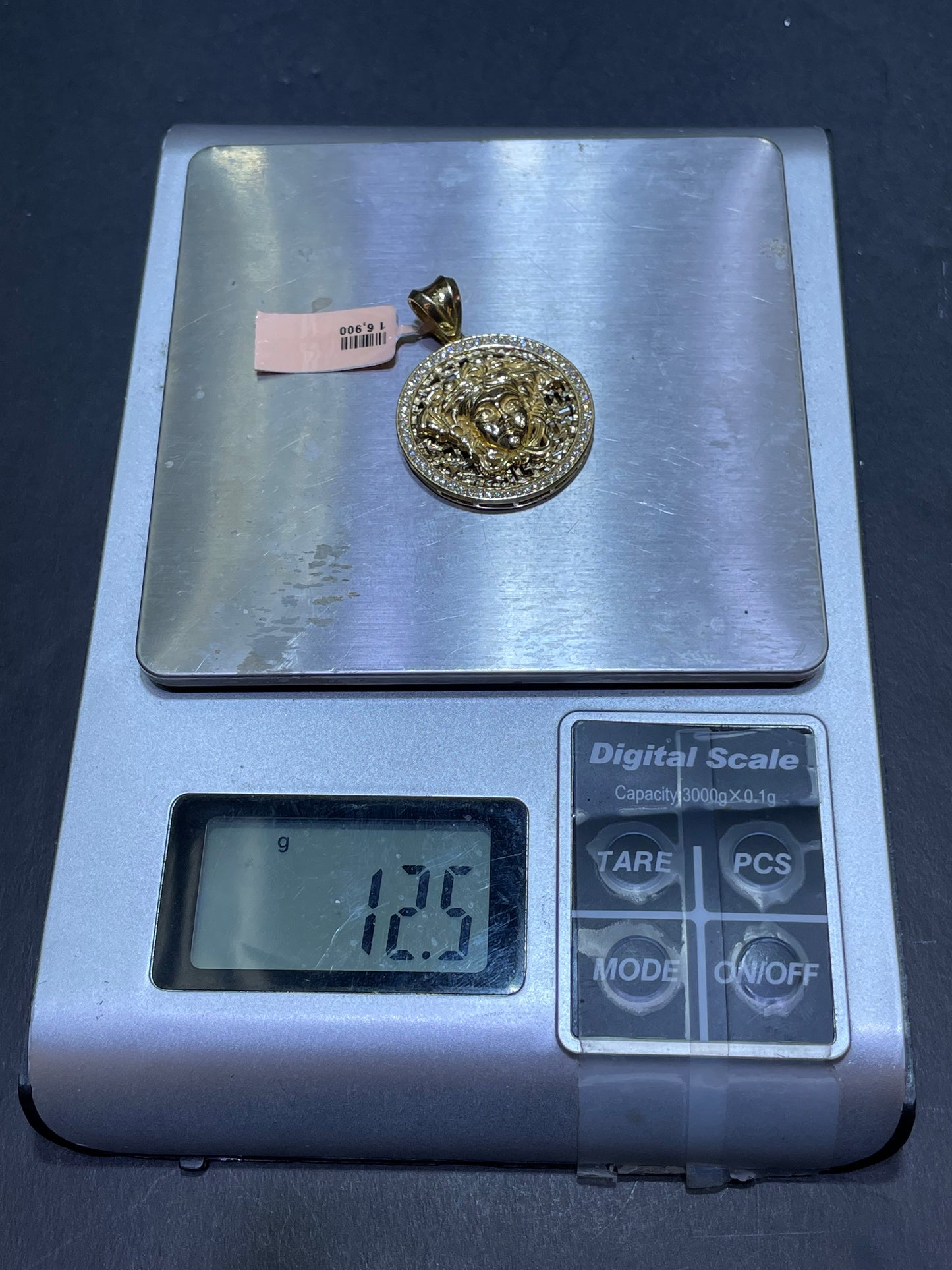 14k New ICED DIAMOND MEDUSA CHARM PENDANT