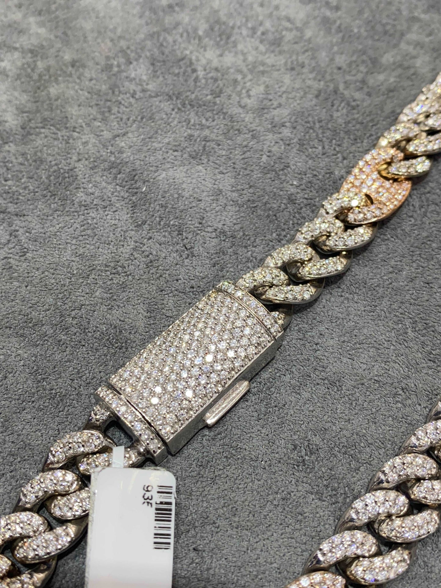 14k Bust Down Mariner Cuban Chain Rose 163 Grams | 19 ct | Two Tone